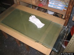 Glasplatten gereinigt und bereit für das Schneiden
